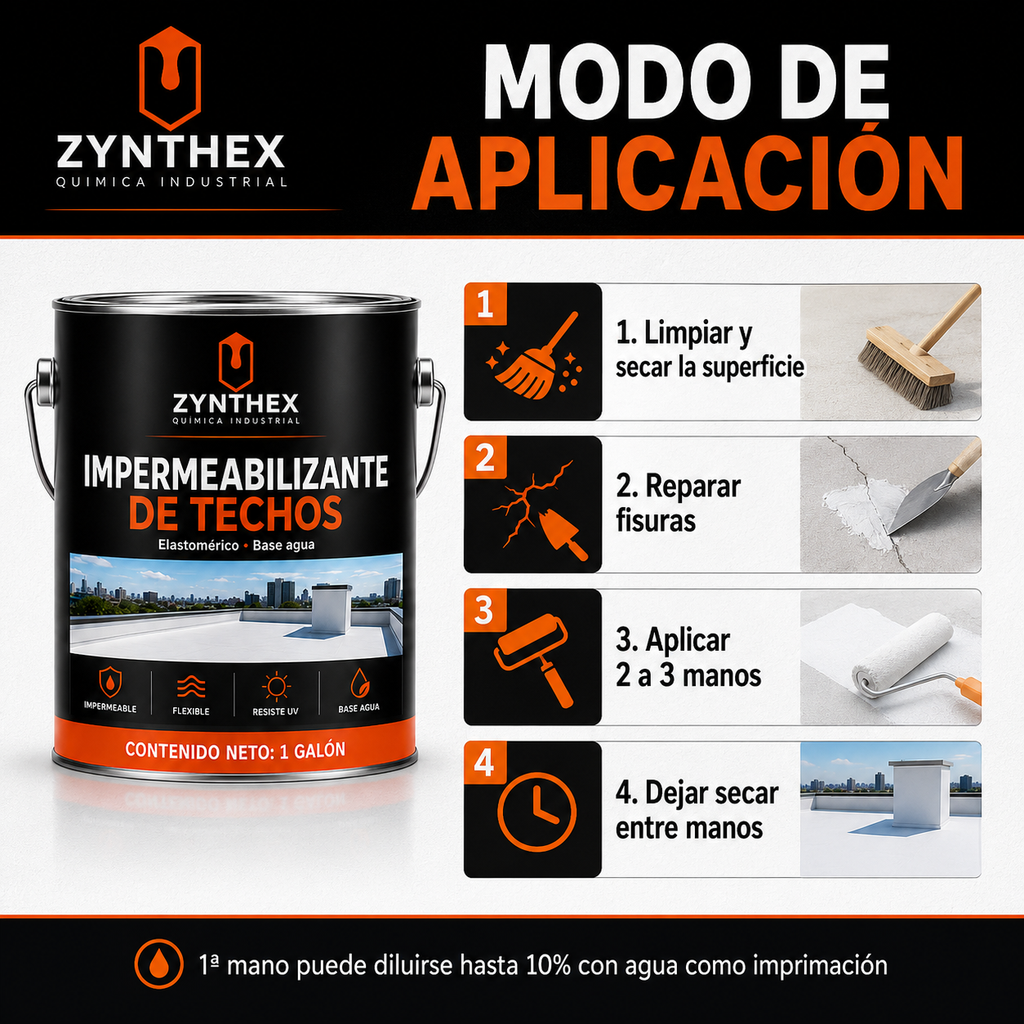 Impermeabilizante de Techos Elastomérico Base Agua — Zynthex