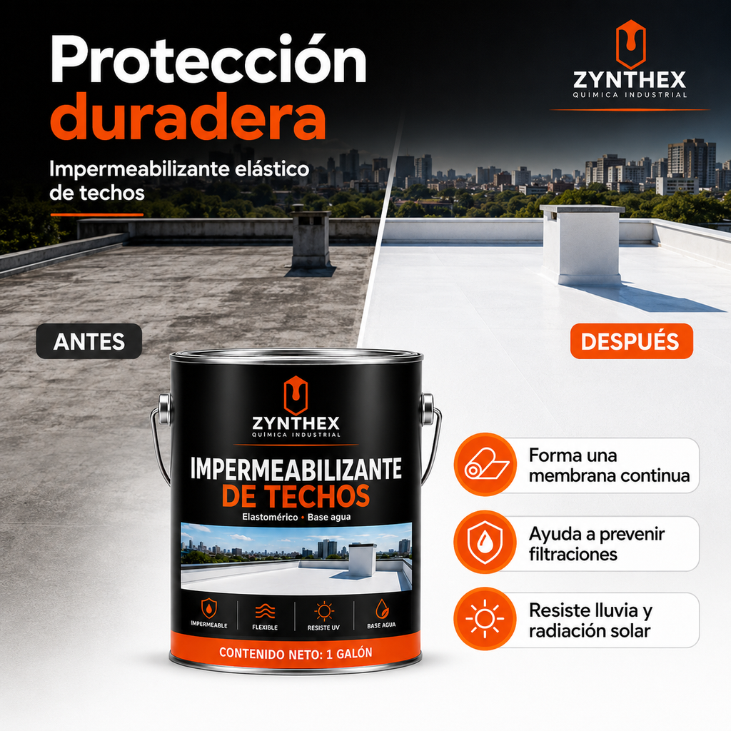 Impermeabilizante de Techos Elastomérico Base Agua — Zynthex