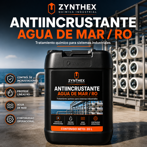 Antiincrustante Zynthex para agua de mar y plantas RO, bidón 20 L