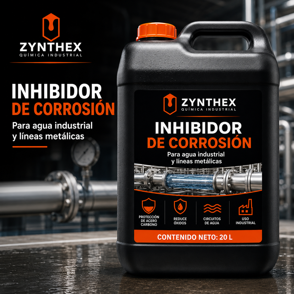 Inhibidor de corrosión Zynthex para agua industrial, bidón 20 L
