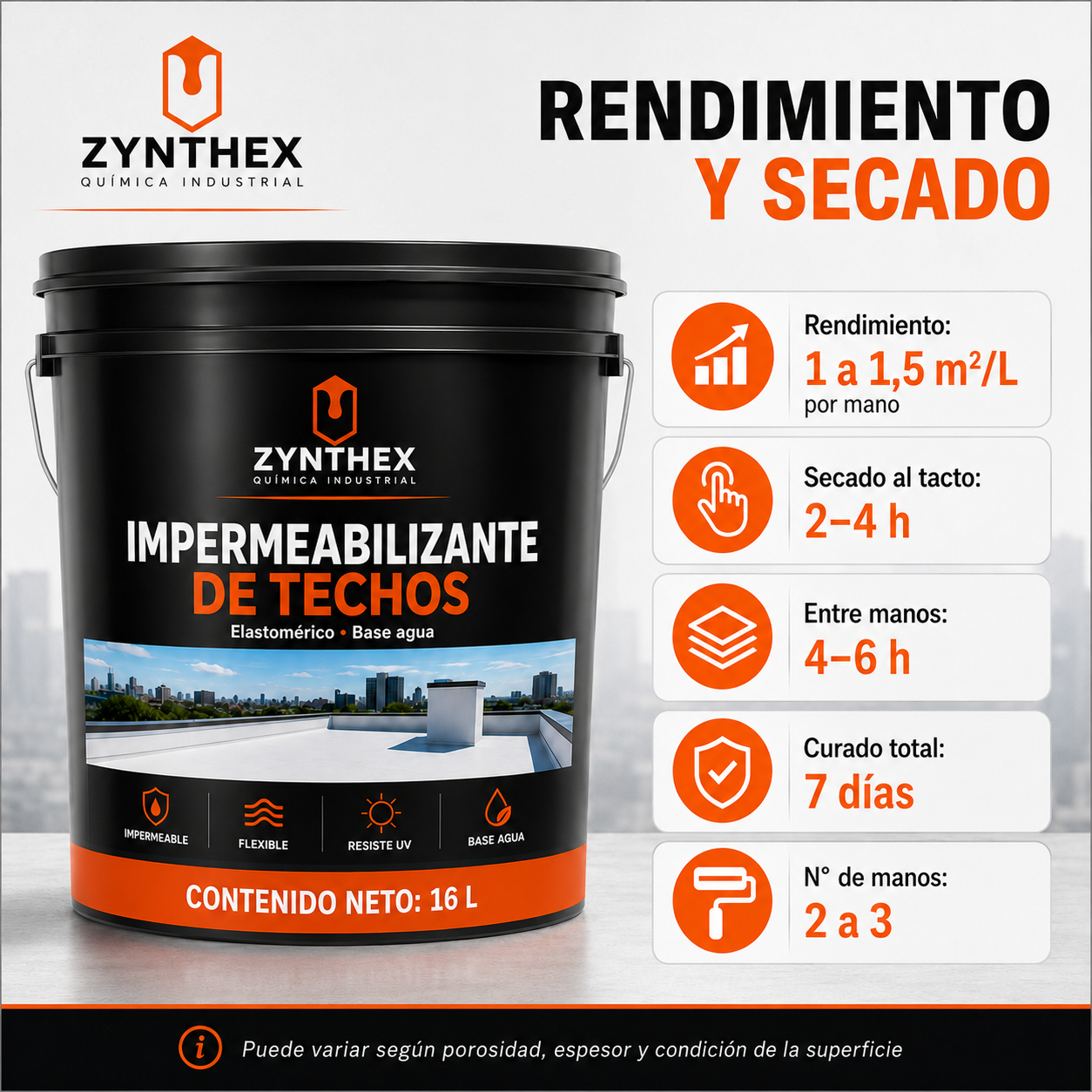 Impermeabilizante de Techos Elastomérico Base Agua — Zynthex