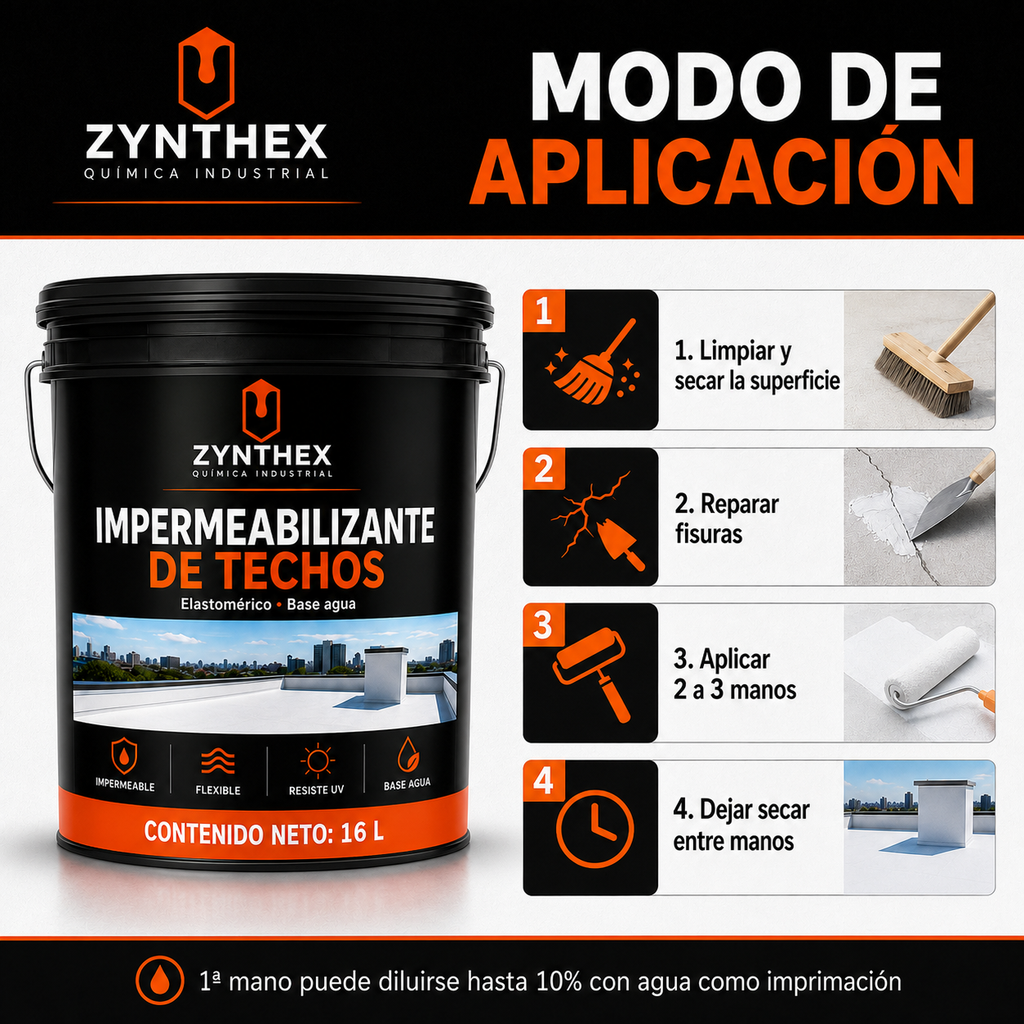 Impermeabilizante de Techos Elastomérico Base Agua — Zynthex