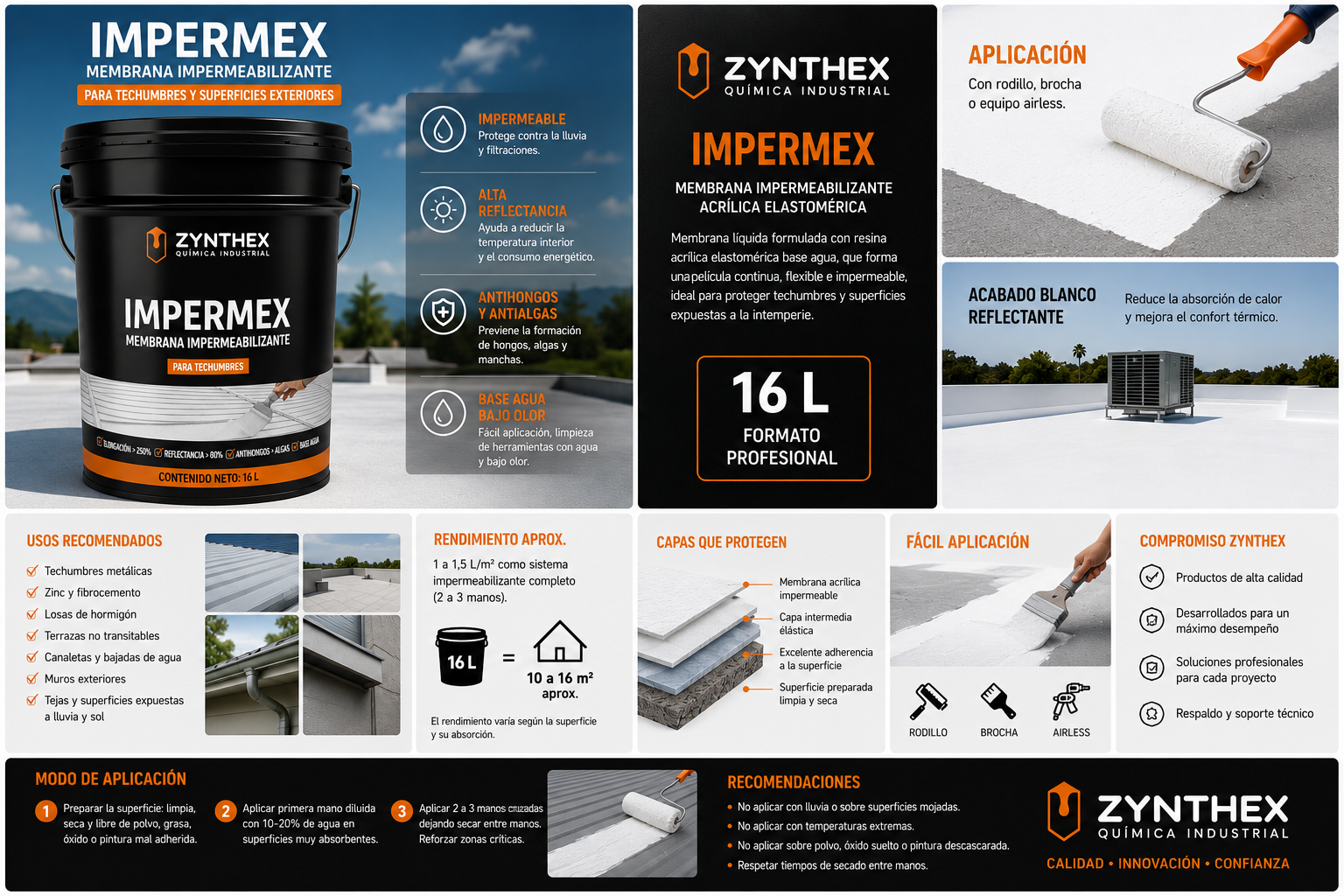 Impermeabilizante de Techos Elastomérico Base Agua — Zynthex