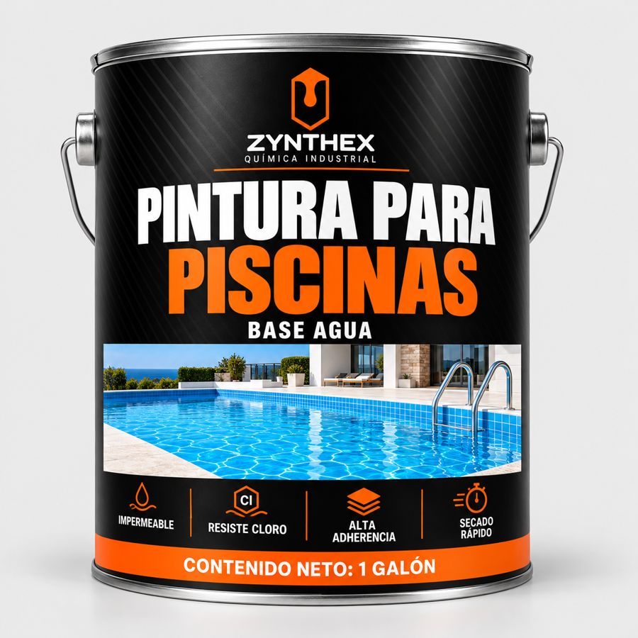 Pintura para piscinas acrílica al agua Zynthex, galón